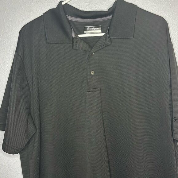 Ben Hogan Black Striped Textured Short Sleeved Polo Size XL - Picture 2 of 9